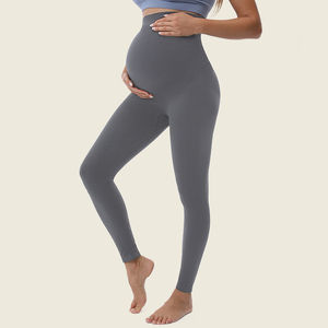 Nouvel Arrivage Personnalisé Leggings de Yoga Sans Couture Doux à Taille Élastique en Nylon Spandex pour Femmes Enceintes - Product Image 5