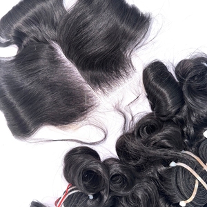 Lots de Cheveux Naturels de Haute Qualité, Couleur Vif, avec Frontal et Bundles pour la Confection de Perruques - Product Image 3