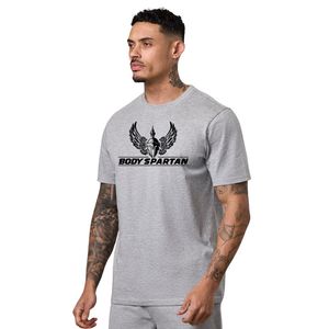 Camiseta gráfica de algodón gris claro para hombre, corte regular, cuello redondo, manga corta, informal, estampada, transpirable, moda de verano - Product Image 1