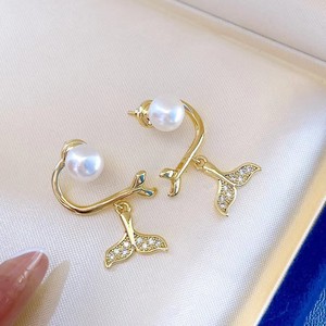 New 7-8mm Freshwater <b>White</b> <b>Pearl</b> Drop <b>Earrings</b> Multi-Wearing Mantou Beads Jewelry - Product Image 2