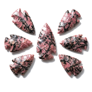 Puntas de flecha de piedra, cristal de rodonita natural, puntas de flecha de jaspe elegante curativas, gemas, venta al por mayor de cristales - Product Image 5