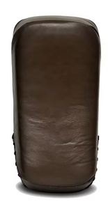 Protège-tibias en cuir PU noir avec cible jaune pour Muay Thai, bouclier de frappe renforcé avec surpiqûres rouges, poignée rivetée durable - Product Image 5