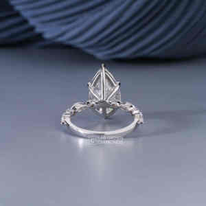 Marquise Pear & Round Lab Grown Diamond <b>Ring</b> S925 <b>Silver</b> White Metal Luxury 9 Piece 5.13ct EF Clarity <b>Statement</b> <b>Ring</b> for Women - Product Image 6