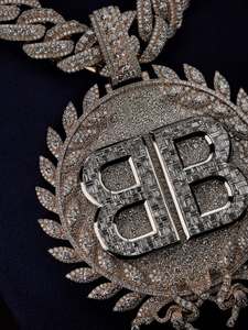 Pendentif Hip Hop personnalisé en argent sterling 925 plaqué or rose, serti de moissanite VVS, avec grande pierre ronde et baguette 3D, certifié IGI, pour homme - Product Image 5