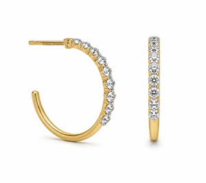 Aros de Oro Amarillo con Diamantes Cultivados en Laboratorio, Corte Brillante, para Mujer, para Bodas y Uso Diario, en Oro de 10K, 14K, 18K, Plata 925 y 935 - Product Image 3