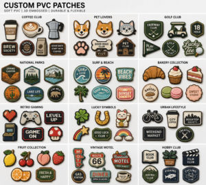 Patchs PVC personnalisés 3D en relief, imperméables, souples et flexibles, à coudre, décorations pour vêtements, chapeaux, équipements, cadeaux, motifs floraux et alphabétiques - Product Image 1