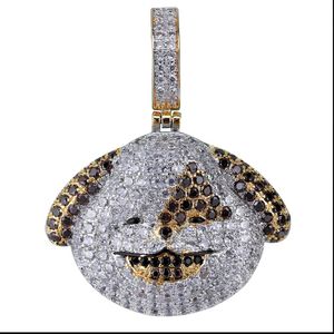 Collier pendentif iPhone le chiot emoji pour hommes et femmes, hip hop, diamant simulé CZ, plaqué argent, bijoux emoji en Moissanite - Product Image 2