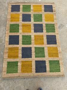 Alfombra de Yute y Cáñamo Hecha a Mano de la Mejor Calidad, Lavable, Multicolor, Geométrica, para Pasillo, Natural, Ecológica - Product Image 6