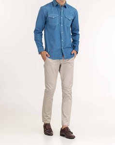 Chemise habillée décontractée et tendance pour homme, à manches longues, col rabattu, avec impression par sublimation, 100 % coton - Product Image 3