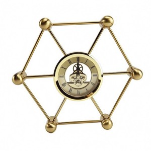 Antique Brass Contemporary Desk/<b>Table</b> <b>Clock</b> Wholesale | Abstract & Geometric Pattern India Aqudus Saleem - Product Image 3