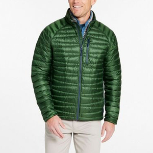 Veste matelassée verte pour homme avec col montant et fermeture éclair, coupe-vent, décontractée, pour l'extérieur, saison automne, en polyester - Product Image 2