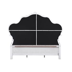 Letto matrimoniale imbottito Latisha con finitura bianca - Product Image 4