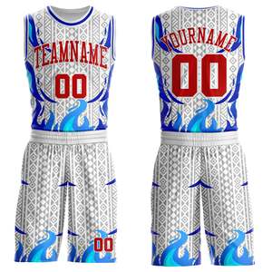Custom Services Red White Basketball Uniform Set Premium Recycled OEM Polyester Team Jersey Shorts Anti-Bacterial Sublimated - Product Image 1