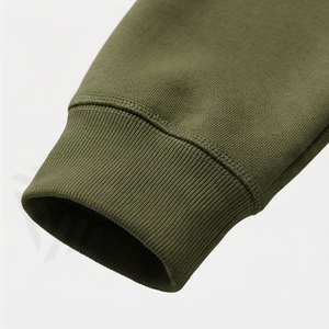 Ensemble de survêtement décontracté pour homme vert olive à capuche, manches longues, couleur unie, avec cordon de serrage et côtés zippés - Product Image 5