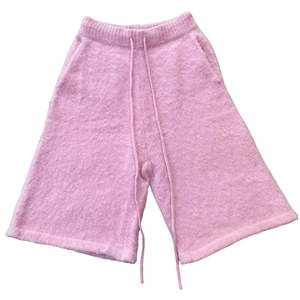 Shorts en mohair légers, tricot décontracté, coupe ample, pour femmes, à porter au quotidien en été, tissu doux, style confortable - Product Image 1