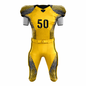 Uniforme de football américain personnalisé OEM, maillot rouge classique, taille plus, respirant, séchage rapide, polyester, avec nom et numéro personnalisés - Product Image 3