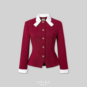 เสื้อเบลเซอร์แขนยาวคอปกถอดได้สำหรับผู้หญิง KIVRA รุ่น Autumn มีสินค้าพร้อมส่ง คอทรงโอ ปกติ ติดกระดุมแถวเดียว ดีไซน์หรูหรา - Product Image 2