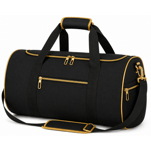 Sac de sport Oxford blanc, forme ovale, double poignée, fermeture éclair, plusieurs compartiments, résistant à l'eau, pour voyage, sport, gym - Product Image 2