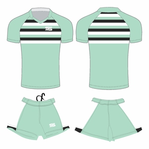 Ensemble de maillots de football rayés sublimés personnalisés, manches courtes, col en V, polyester respirant, haute qualité, unisexe, adulte - Product Image 1