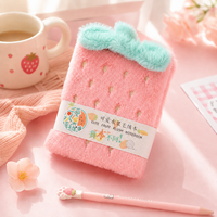 LABON – carnet de notes A5 mignon en forme de Fruit, housse de pastèque, fraise, couleur jaune, rose, en fourrure