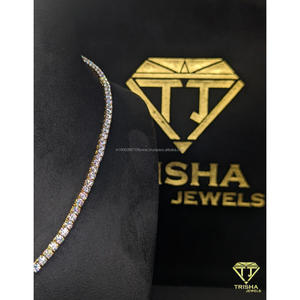 Premium Moissanite Diamond Tennis Chain Necklace in 925 Sterling Silver Designer Jewelry Collection By Trisha Jewels - Product Image 5