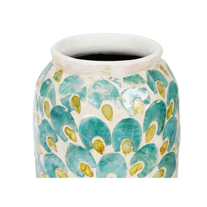 Vase à fleurs en nacre de luxe, fait main, mosaïque de coquillages, pour mariage et décoration intérieure - Product Image 2