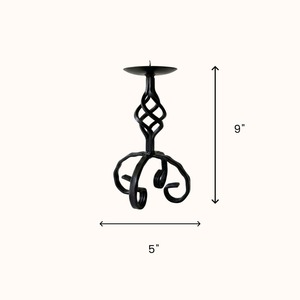 Support de bougie en fer Candle Bloom, 9 pouces de haut, avec base torsadée, décoration d'intérieur, support de bougie en métal - Product Image 6