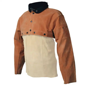 Veste de soudeur en cuir de vachette pleine fleur de qualité supérieure, vêtement de sécurité industriel réfléchissant avec logo de lutte contre les incendies - Product Image 5