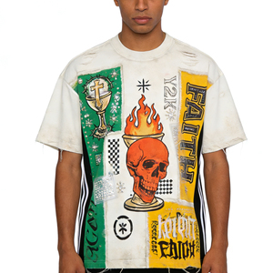 เสื้อยืดแขนสั้นผ้าคอตตอนถักเนื้อหนาพิเศษ 100% พิมพ์ลายโลโก้ใหญ่แบบ DTG สำหรับผู้ชาย น้ำหนัก 300 กรัม - Product Image 2