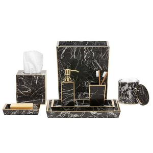 Ensemble d'accessoires de salle de bain en résine de luxe moderne, trois pièces, pour hôtel et usage domestique par blossom craft india - Product Image 3
