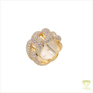 Bague audacieuse multi-pierres en moissanite et diamant avec finition en argent sterling 925 doré pour homme – Bijoux de mode haut de gamme en gros - Product Image 5