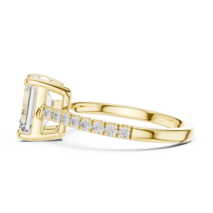Bague de fiançailles, de mariage ou de promesse solitaire SATVIK RATNA 2 CT EMERALD, diamant cultivé en laboratoire, or 14k/18k, certifié IGI, luxe classique - Product Image 2