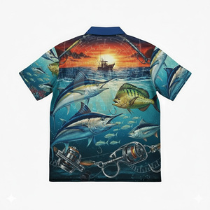 Camiseta de Pesca de Manga Corta, Ajustada, de Secado Rápido y Alta Calidad, Protección Solar UPF 50+, para Hombre - Product Image 2