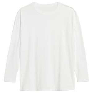 Women's <b>White</b> <b>Long</b> Sleeve Crew Neck Knitted T-Shirt Regular Fit Casual Solid Color All Seasons <b>Top</b> - Product Image 1