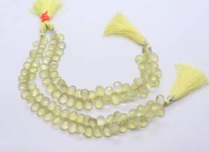 Cuentas de Cuarzo Limón Natural AAA, Forma de Pera Facetada, 7x11 mm, Hilo de 8 Pulgadas, Cuentas de Cuarzo Limón Natural - Product Image 4