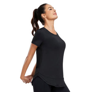 T-shirt décontracté d'été pour femme, coupe ajustée, imprimé personnalisé, qualité supérieure, matière respirante, motif uni, OEM, prix de gros - Product Image 5