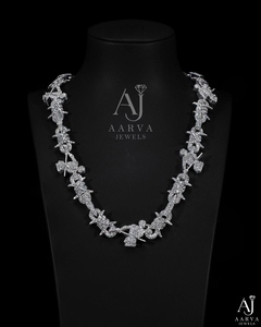 Collar de Perlas de Agua Dulce y Moissanita AARVA JEWELS, Cadena Cubana Chapada en Rodio, Plata 925, Estilo Hip Hop, Regalo Clásico para Hombres y Mujeres - Product Image 1