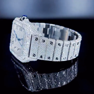 Reloj de Diamantes Cultivados en Laboratorio DEF de Alta Calidad, Diamantes Incoloros, Estilo Hip Hop - Product Image 2