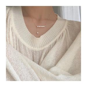 Freshwater <b>Pearl</b> <b>Necklace</b> S925 Pure Silver 14K <b>Gold</b>-Plated Elegant and Retro Style Natural Neck Decoration - Product Image 3