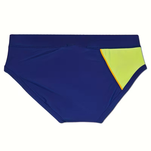 กางเกงว่ายน้ำชายคุณภาพสูง สีน้ำเงิน โพลีเอสเตอร์ 100% สวมใส่สบาย ระบายอากาศได้ดี กันน้ำ ไซส์ใหญ่ ชุดกีฬาชายหาด เอวยางยืด - Product Image 2