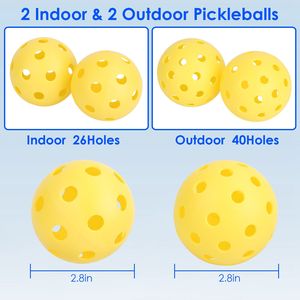 Red de Pickleball Portátil de 22 pies, Tamaño Reglamentario, con 4 Pelotas, 4 Palas y Bolsa de Transporte para Exteriores - Product Image 2