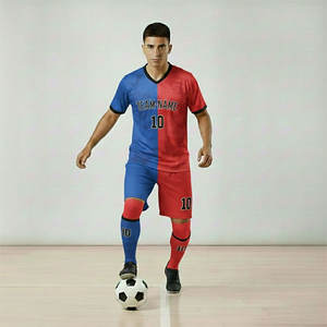 Uniforme de Fútbol Personalizado de Alta Calidad, 100% Poliéster, Impresión por Transferencia de Calor, Transpirable, de Secado Rápido, Unisex para Adultos - Product Image 1