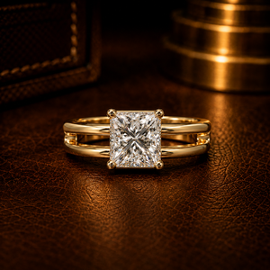 Anillo de Compromiso de Oro Puro de 14K con Diamante Cultivado en Laboratorio de Corte Princesa de 2.00Ct, Certificado por IGI, Joyería de Lujo para Mujer - Product Image 1