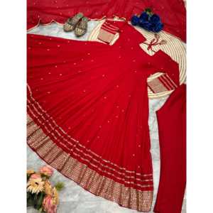 Belle robe de soirée et pantalon Anarkali pour femmes avec ensembles élégants Dupatta - Product Image 4