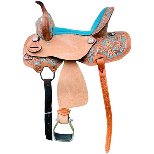 Selle de cheval en cuir faite à la main, selle d'équitation western haut de gamme, équipement équestre personnalisé avec coutures robustes et rembourrage confortable - Product Image 1