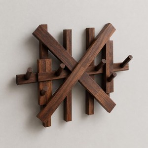 Rustic Wooden <b>Coat</b> <b>Rack</b> <b>Wall</b> <b>Mounted</b> Hook Organizer Handmade Solid Wood Storage Solution for Home Entryway - Product Image 3