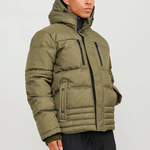 Custom Logo Shiny Brown Duck Down Puffer Jacket Men Hooded <b>Bubble</b> <b>Coat</b> Winter Wholesale OEM Manufacturer - Product Image 1
