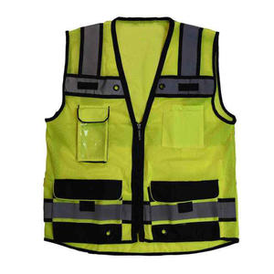 Gilet de travail haute visibilité, design réfléchissant, multi-poches, style utilitaire, léger, confortable, coupe ajustée pour l'extérieur, gilet réfléchissant - Product Image 3