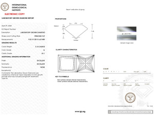 IGI & GIA Certificado de alta calidad 5 CT corte princesa HPHT laboratorio cultivado VVS2 Diamante Suelto Natural excelente para uso en joyería India - Product Image 2