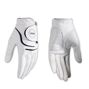 Gant de golf pour droitier, noir, en cuir véritable, antidérapant, coupe-vent, fermeture auto-agrippante, pour hommes, sports de plein air - Product Image 5